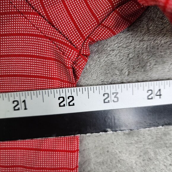 Men's Pebble Beach Red Striped Polo Shirt Short Sleeve Size L - Picture 7 of 9